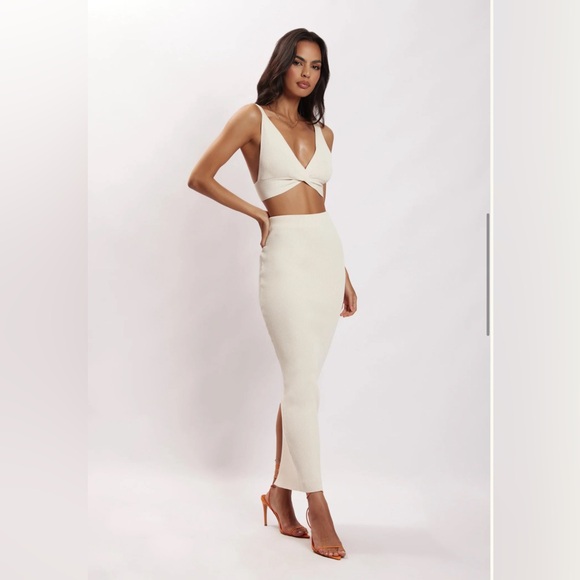 Kaesha Twist Front Knit Top - Bone size XS - Picture 3 of 7